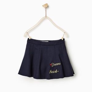 Zara Kids Gray Flowy Dreams Heart Skirt Size 6